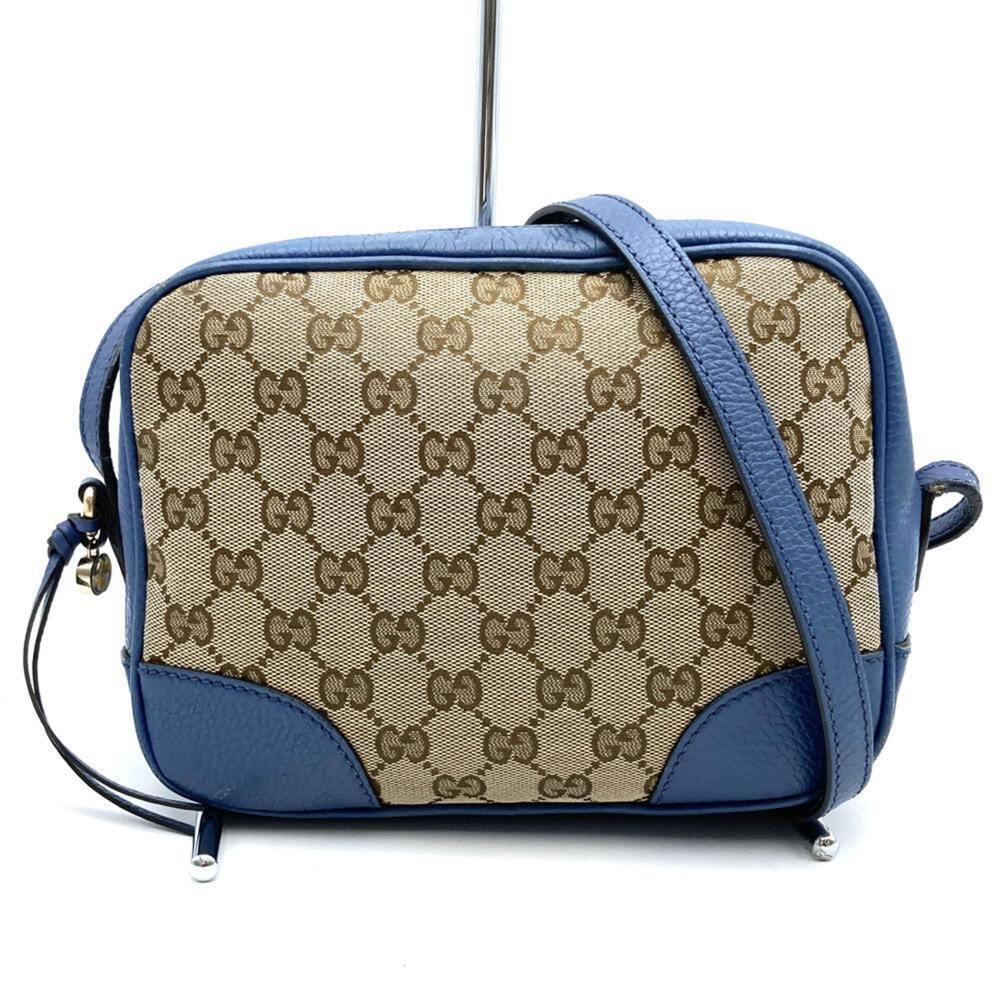 GUCCI Authentic Brown Leather Shoulder Bag